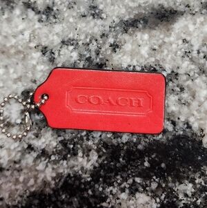 Coach Vibrant Red Leather Tag